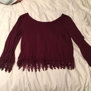 Rue 21 off the shoulder maroon top
